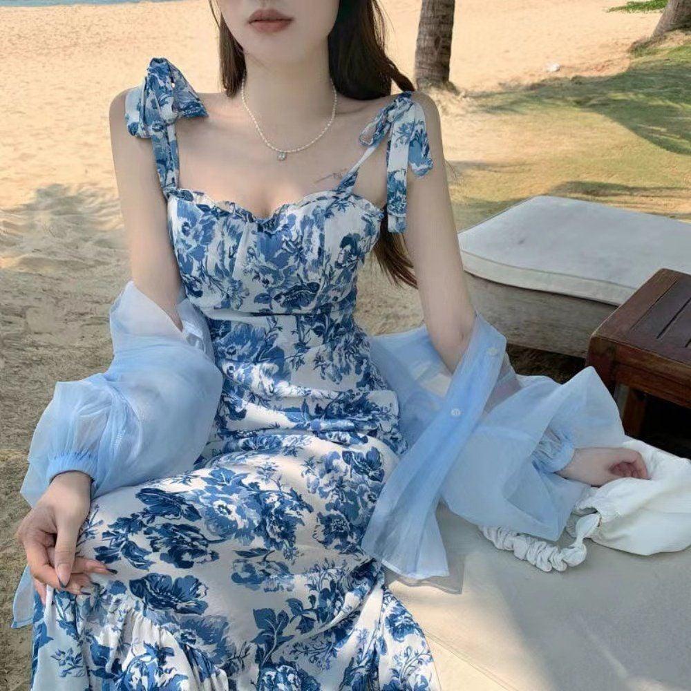 여성 원피스 꽃무늬 롱원피스