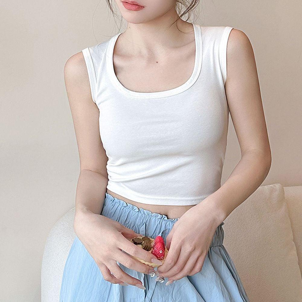 흰색 민소매 나시티 이너티 여성 티셔츠 슬리브리스 여성 나시