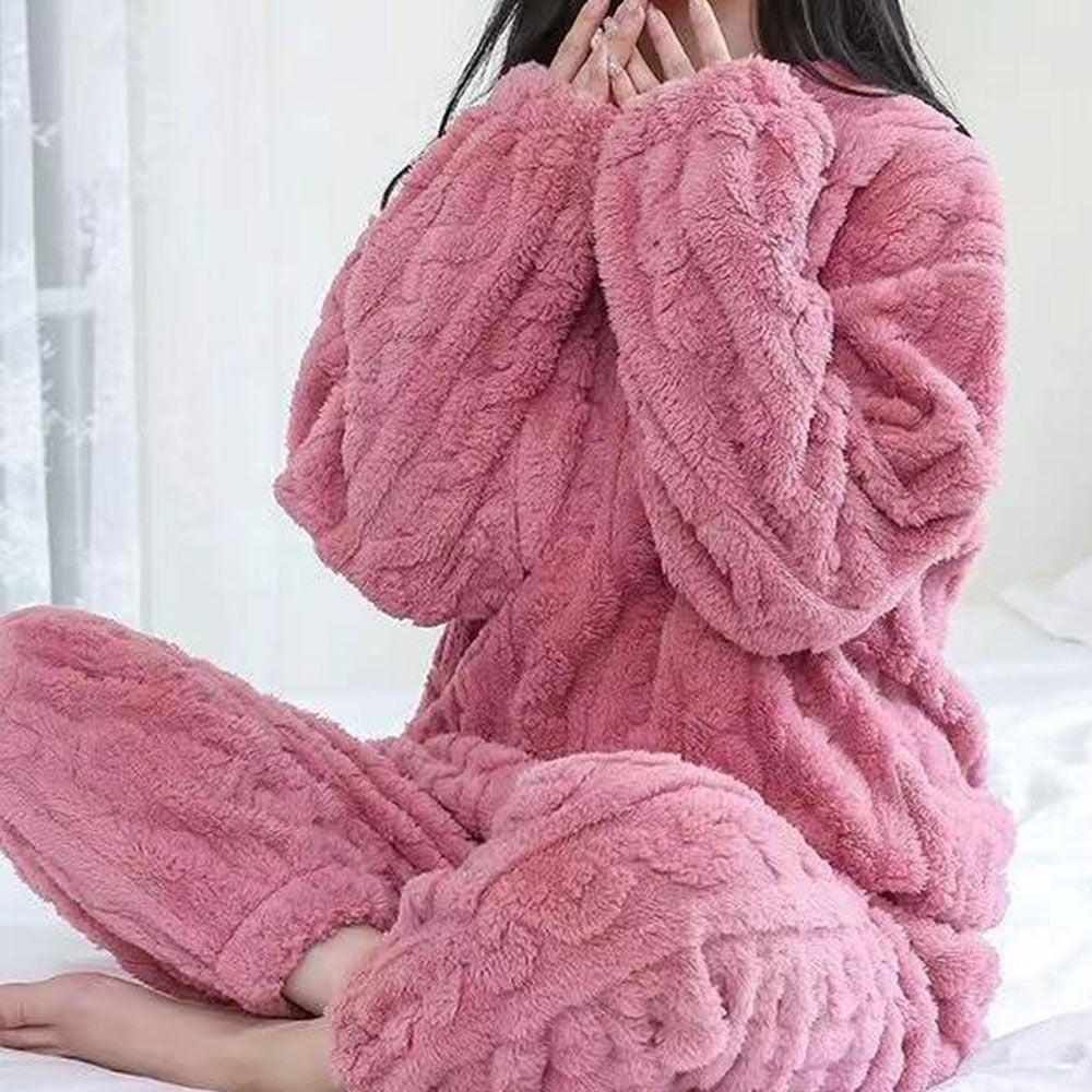 수면 바이올렛 잠옷 핑크 여성극세사잠옷 겨울 사무실 학교 여성잠못 홈웨어
