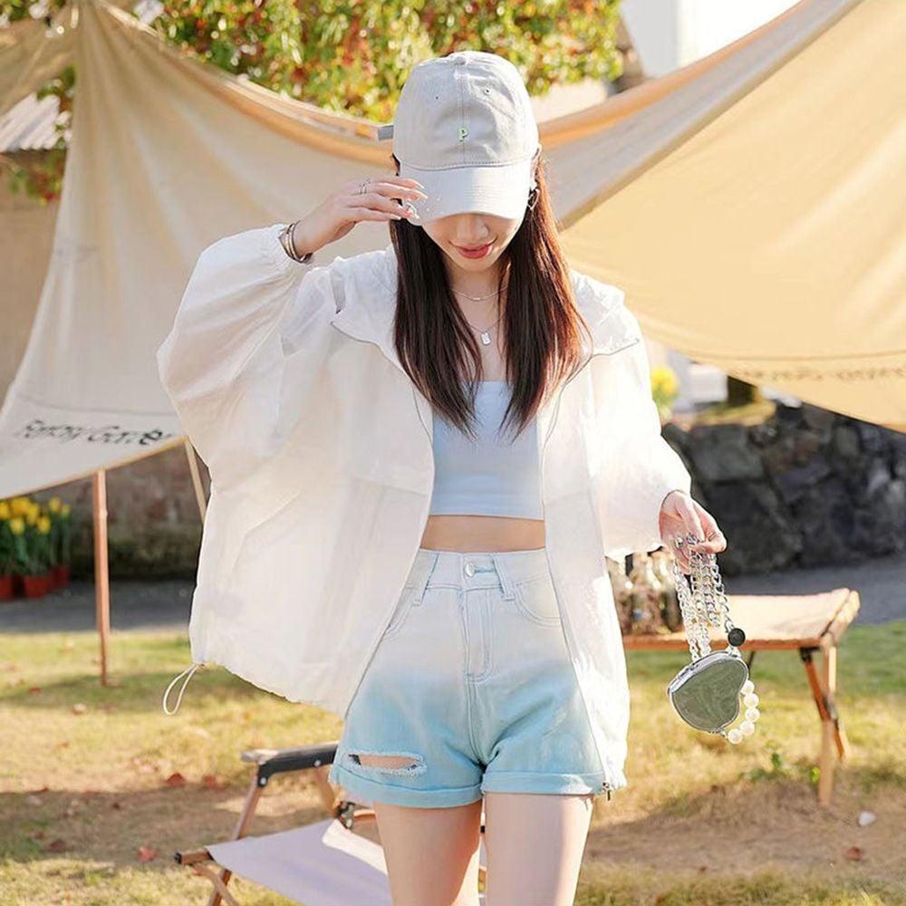 햇빛가리개 점퍼 자켓 얇은 여자재킷 여성자켓 봄잠바 윈드브레이커 여성점퍼 블루종