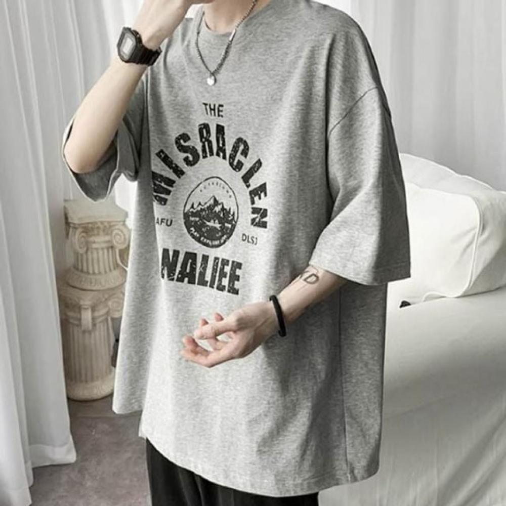 남성 반팔티 여름 프린팅 오버핏 티셔츠 디자인 데일리 착용감
