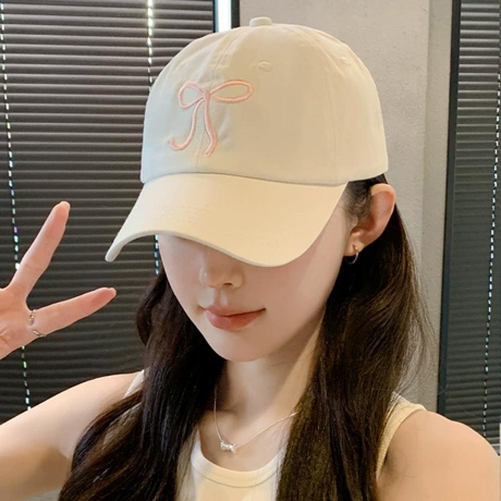 여성 데일리 리본 볼캡 얼굴 작아보이는 레터링 모자