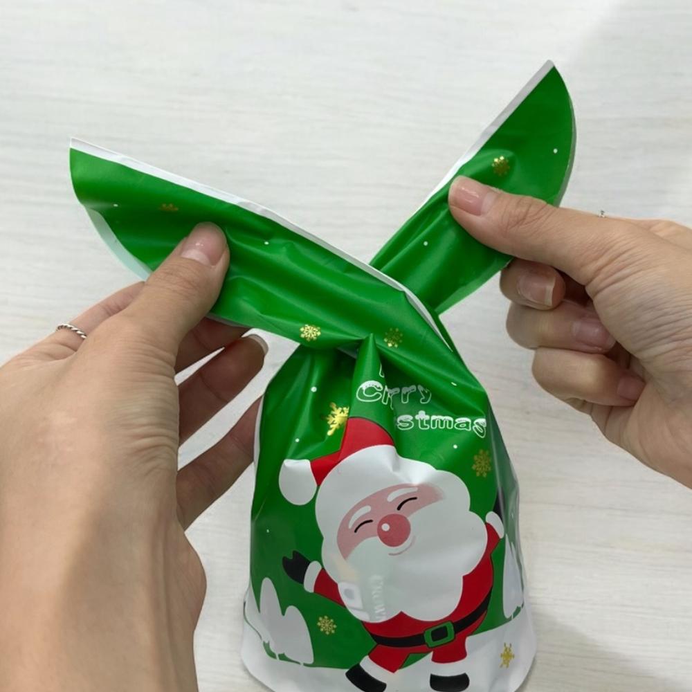 크리스마스 산타 보자기 선물 포장지 봉투 비닐 10P