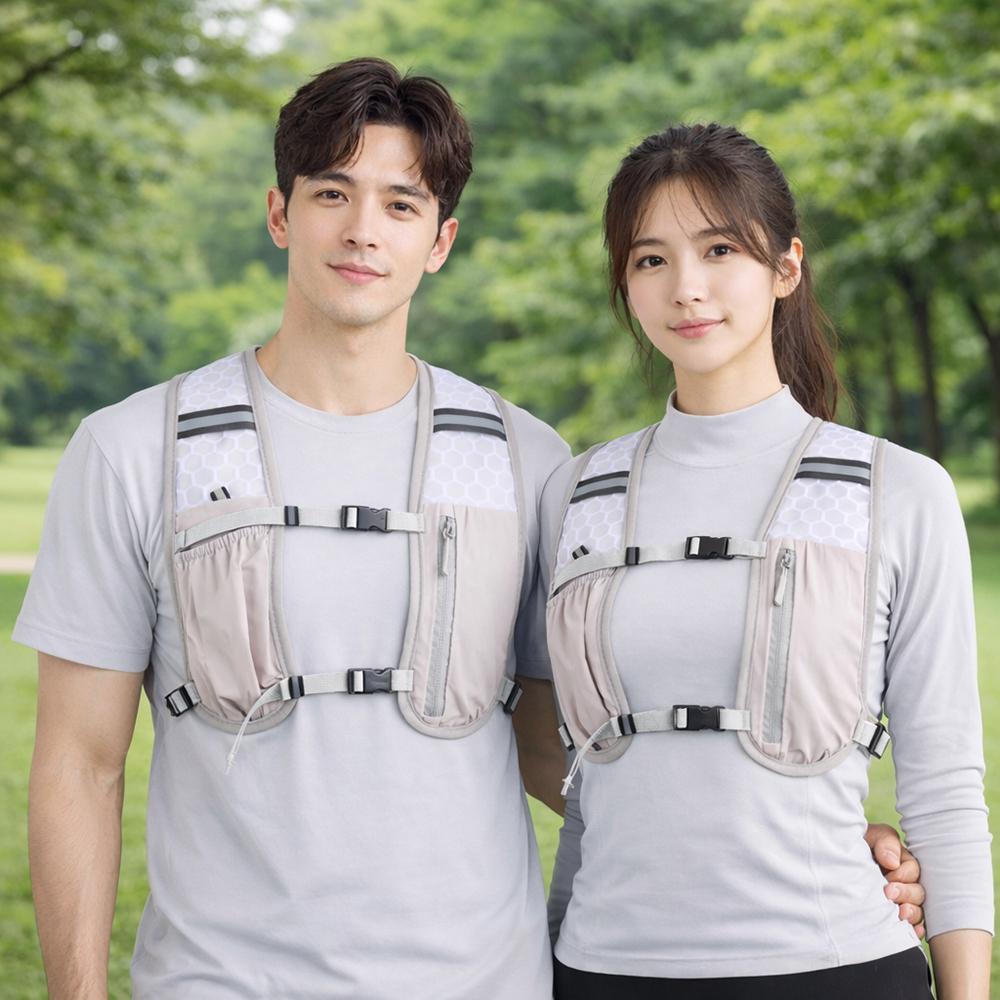 베이지 러닝조끼 등산조끼 러닝베스트 스포츠 초경량