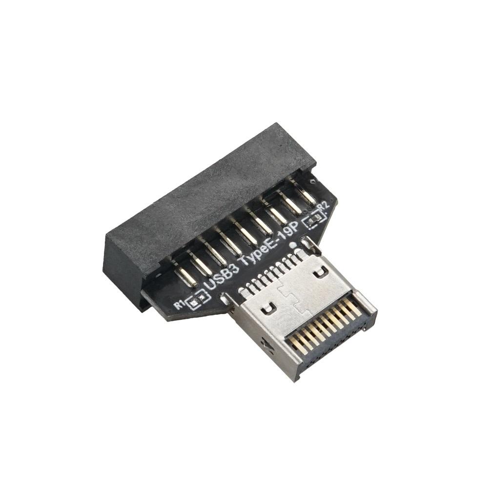 USB 2.0 19Pin 20Pin to USB E 포트 헤더 변환 젠더 어댑터 MM 메인보드 연결 커넥터 PC 데스크탑
