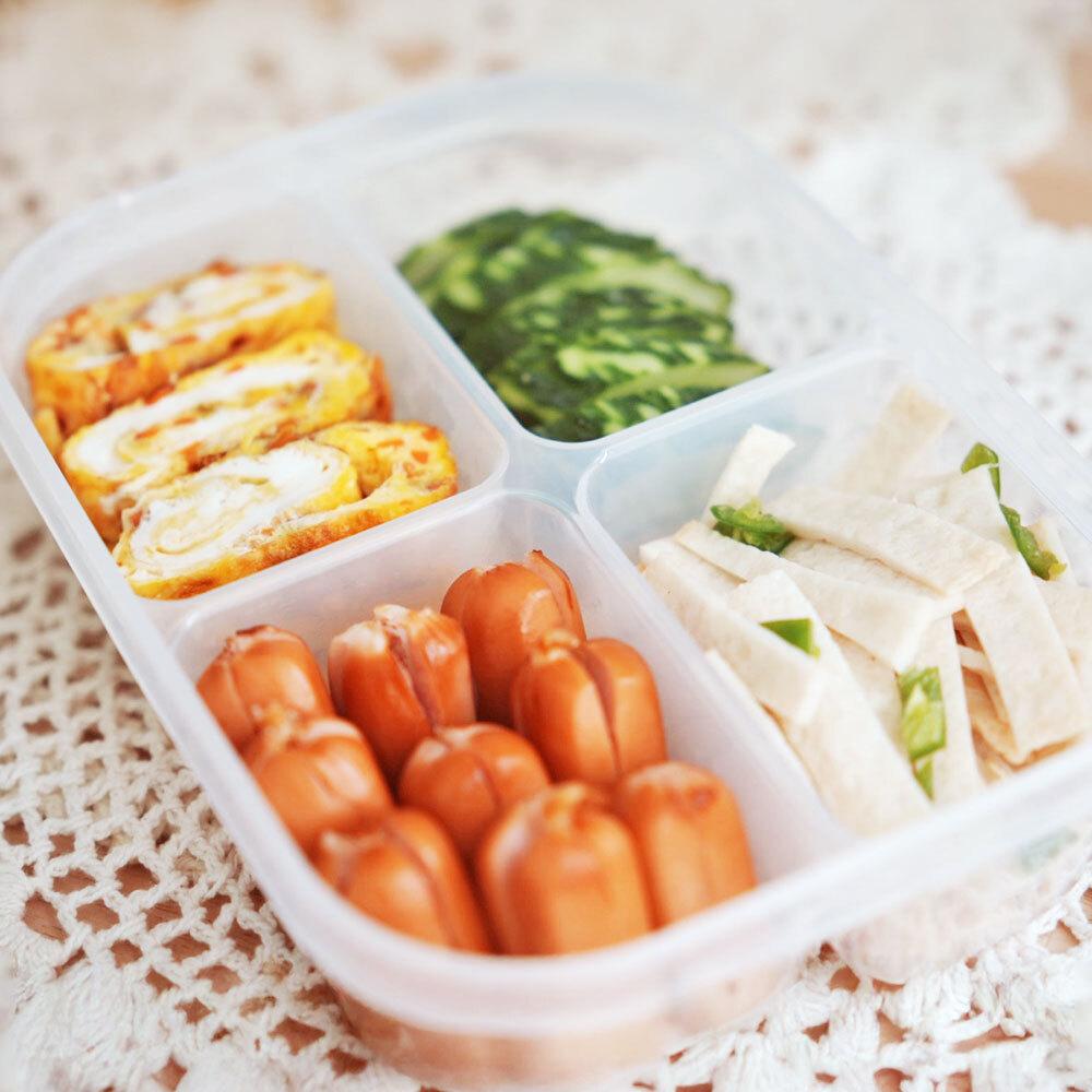 도시락통 용기 소분 밀폐용기 칸막이 나눔 반찬 사각
