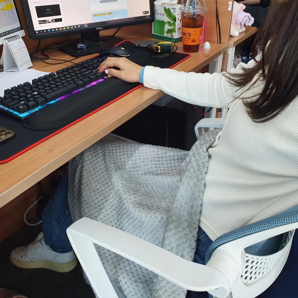 와플 극세사 담요 그레이 블랭킷 캠핑 가정 소파