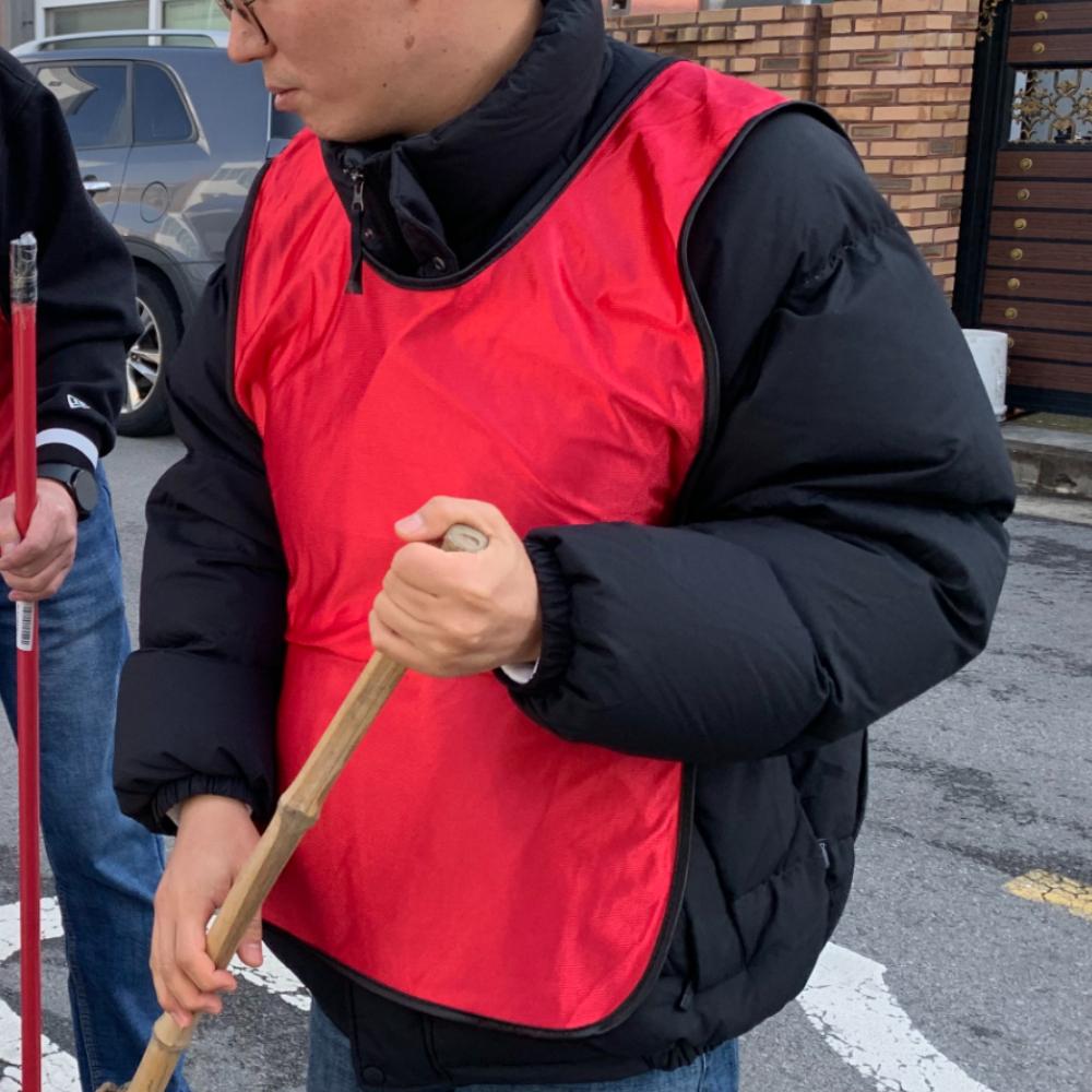 축구 풋살 조끼 빨강 스포츠 안전 유니폼 단체 봉사