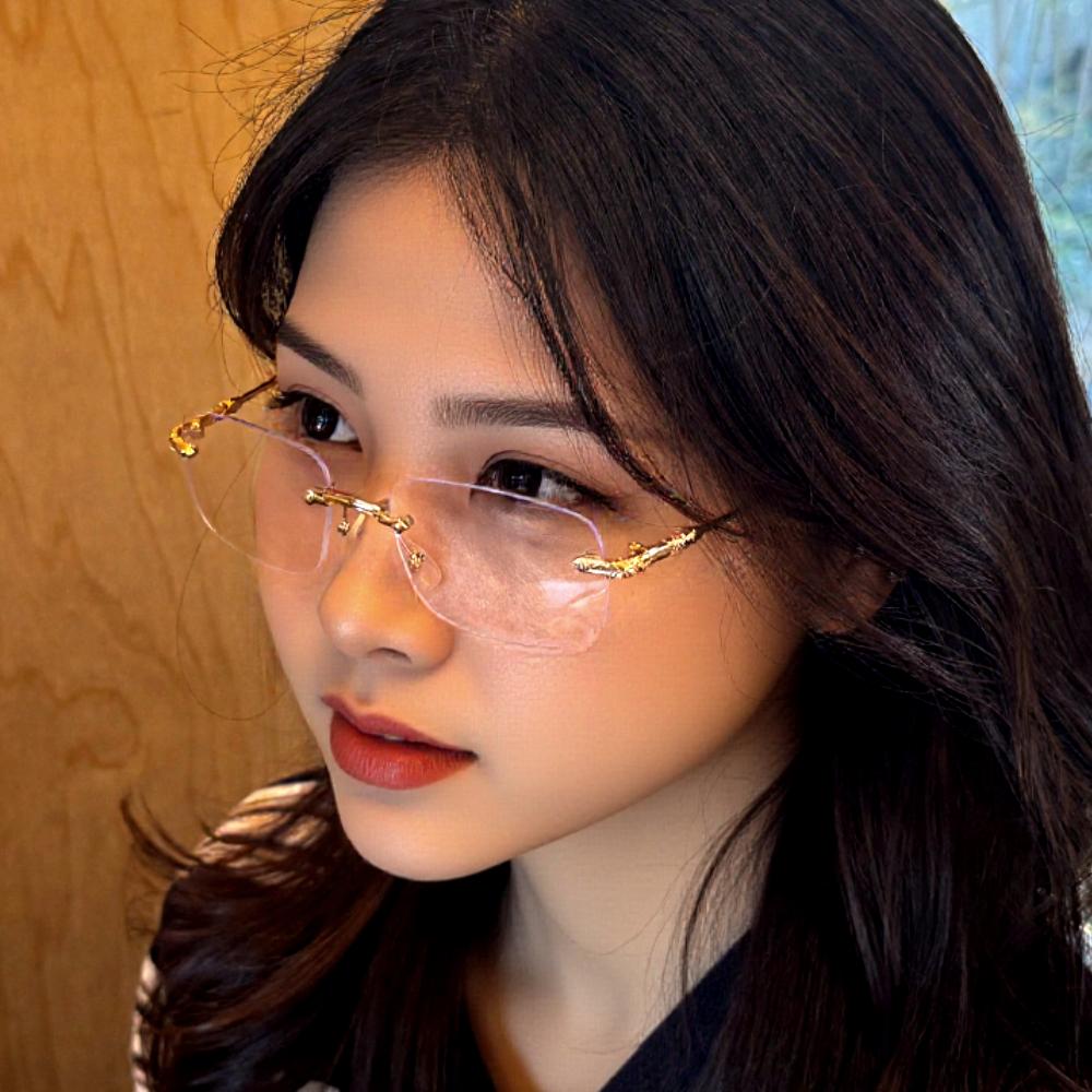 무테안경 긱시크안경 스퀘어 메탈 남자 가벼운