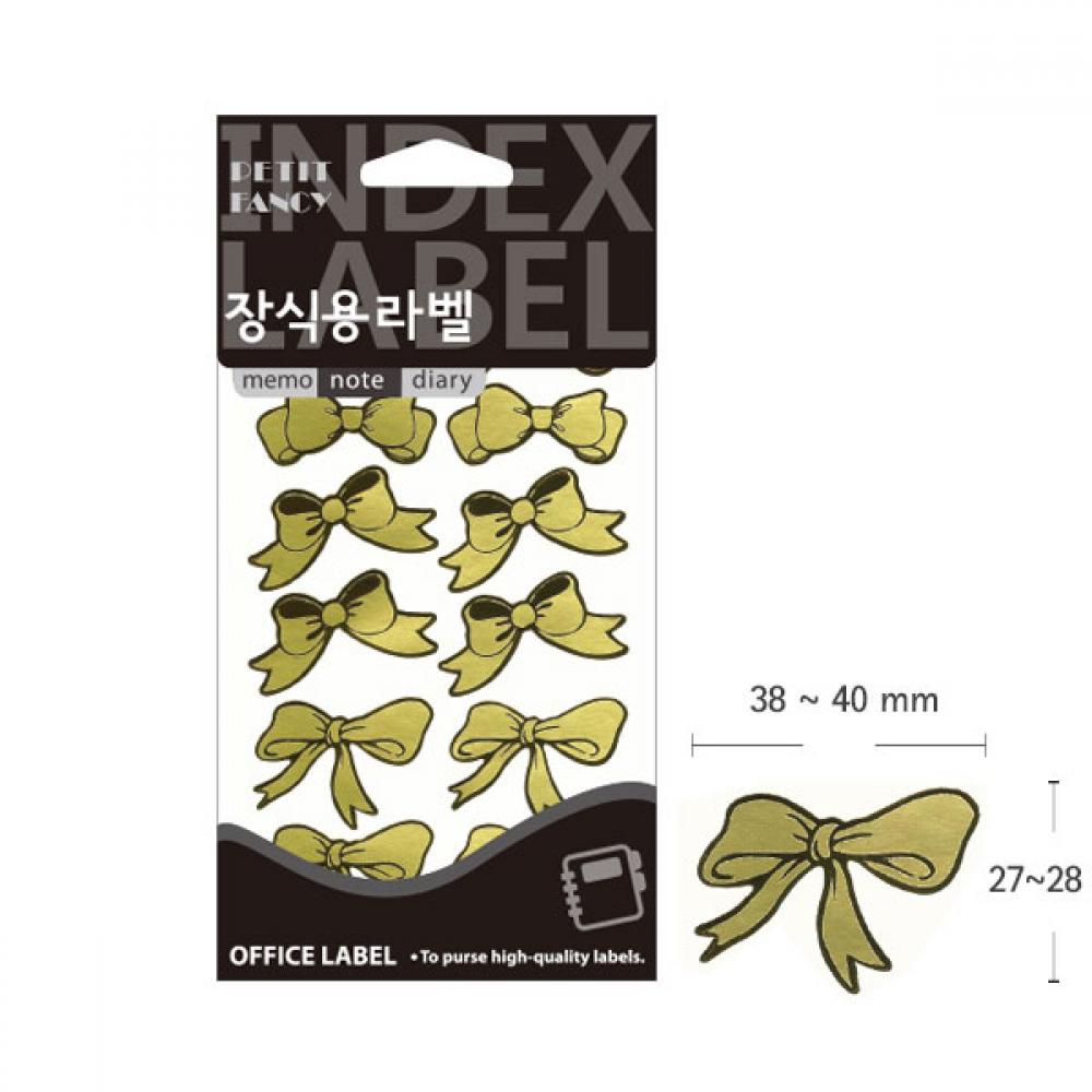 골드 리본 장식 스티커 데코 라벨지 다꾸용품 종이라벨 봉인씰