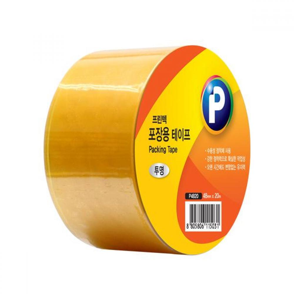 프린텍 투명 포장용테이프 택배 박스테이프 48x20m P4820