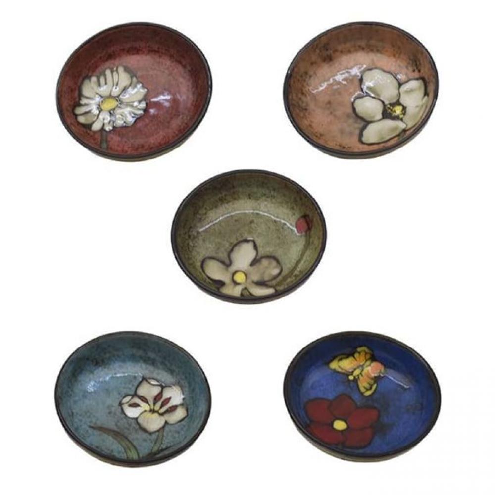 예쁜접시 꽃접시 나비 도자기 16cm 5P 식기