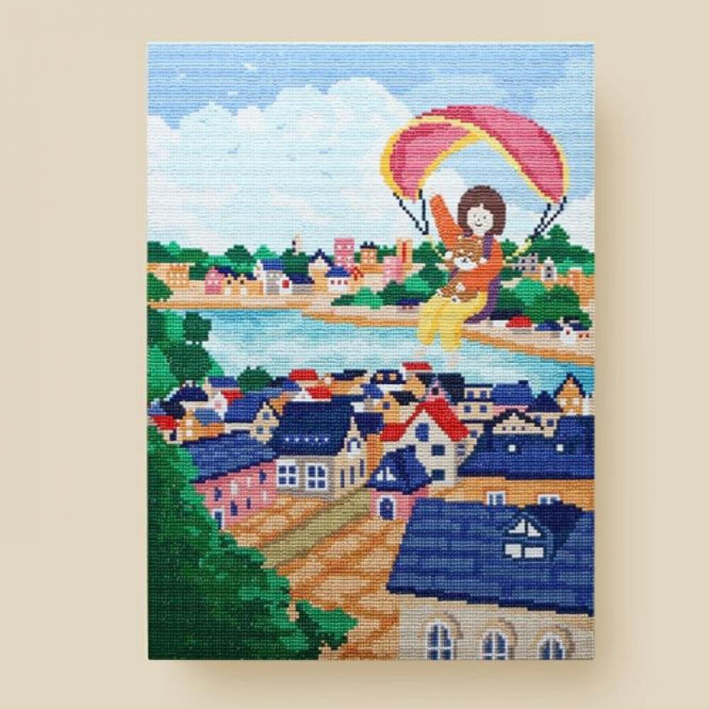 보리 핑크풋 캐릭터 어린이 십자수 만들기 액자 그림