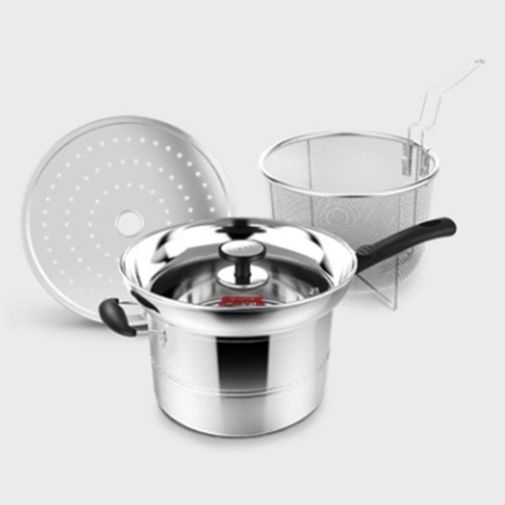 스테인리스 찜솥 라면냄비 18cm 찜기 스텐찜기 채반