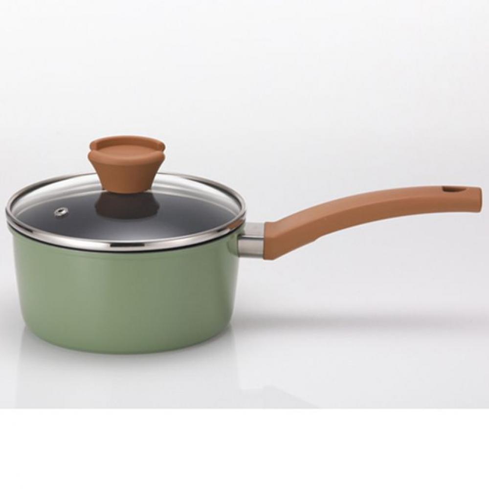 연두색 편수냄비 18cm 라면 찌개 스텐냄비 인덕션