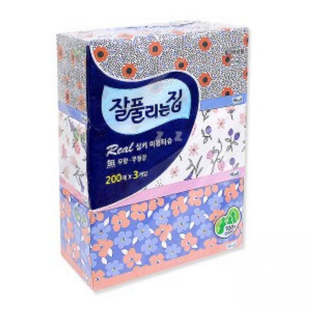 미래생활 잘풀리는집 탁상 미용 화장지 200매 3p