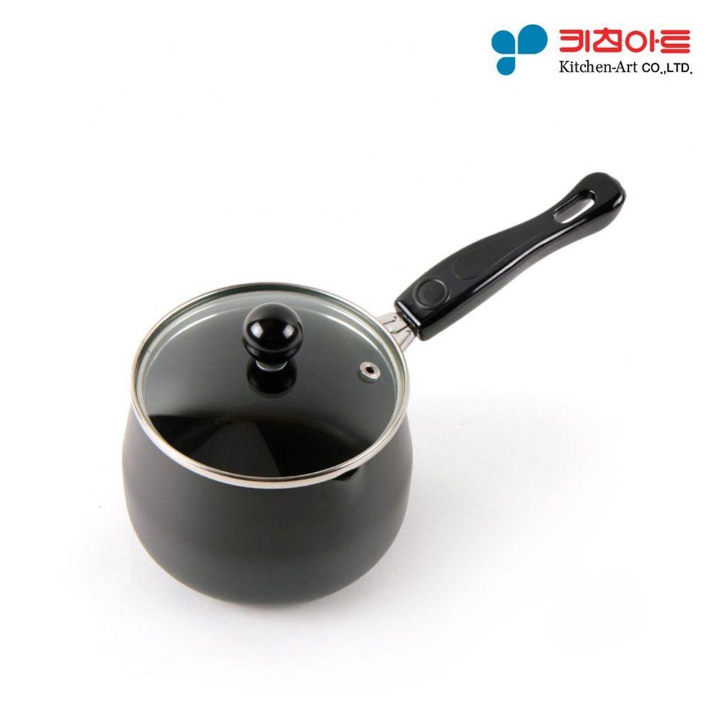 블랙 경질 편수 냄비 이유식 법랑 14cm