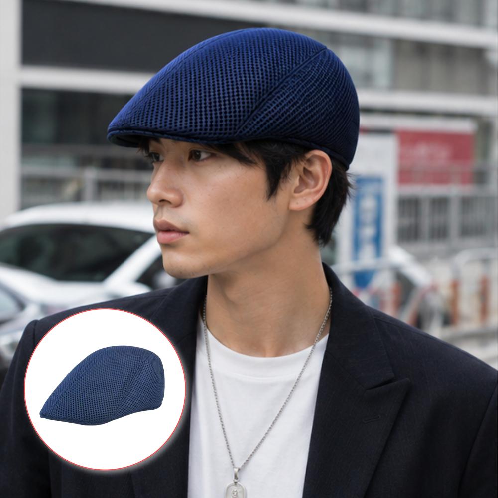 심플 여름 네이비 메쉬 베레모 통기성 화가 빵모자