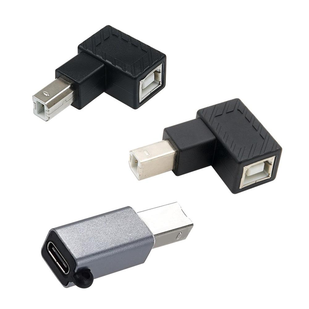 USB 2.0 B타입 연장 변환 꺾임 젠더 3개 세트 상향 하향 CtoB 프린터 복합기 외장하드
