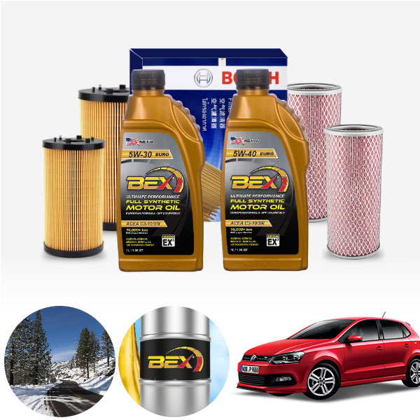 폴로 1.4GTI 가솔린 BEX 합성엔진오일 필터세트 4리터