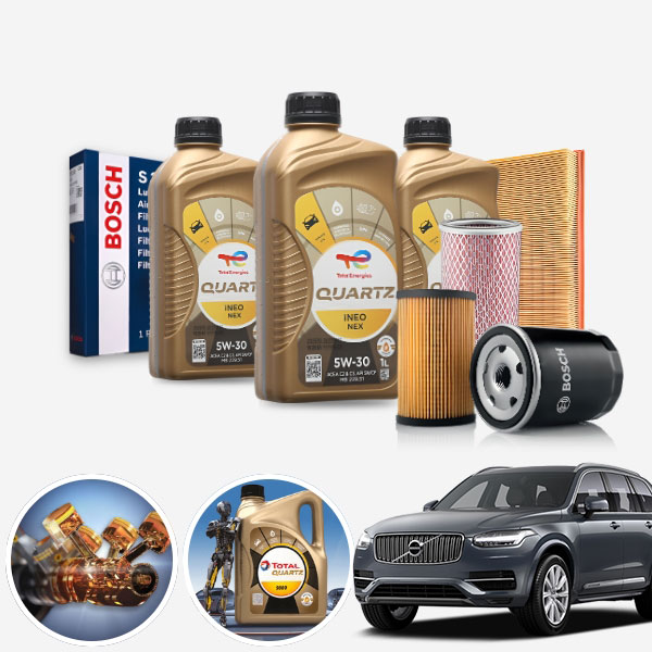 볼보 XC90 2.5 가솔린 토탈쿼츠 이네오 넥스 5W30 5W40 합성엔진오일 필터세트 6리터