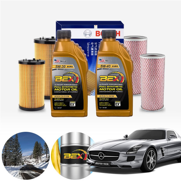 SLS AMG 6.2 가솔린 BEX 합성엔진오일 필터세트 10리터 에어필터별매+오일필터별매