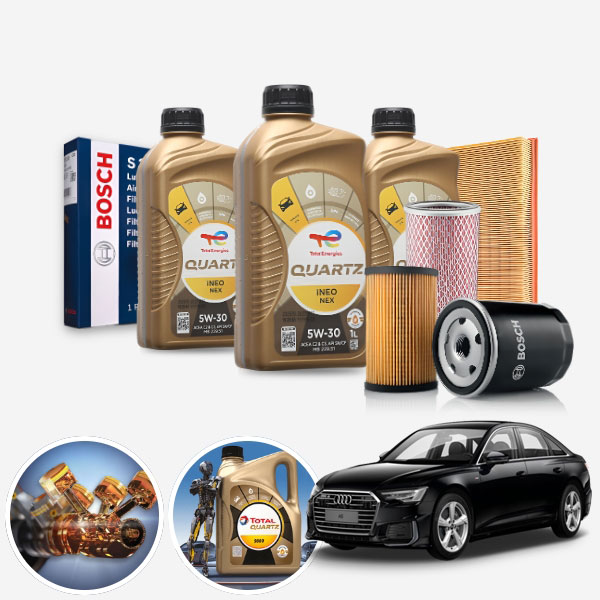 A6 3.0 TFSI (CTU) 가솔린 토탈쿼츠 이네오 넥스 5W30 5W40 합성엔진오일 필터세트 7리터