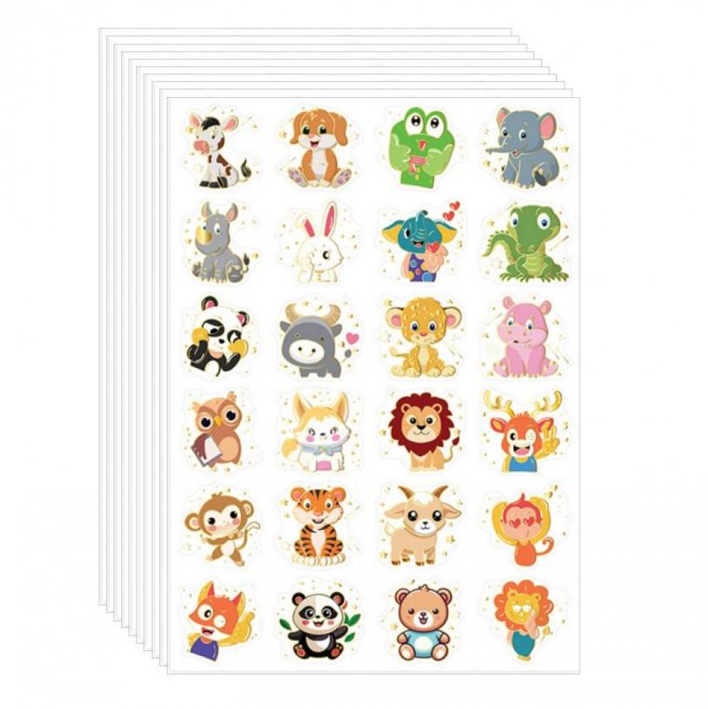 반짝이 금박 라인 동물 스티커 240pcs 꾸미기 S6220
