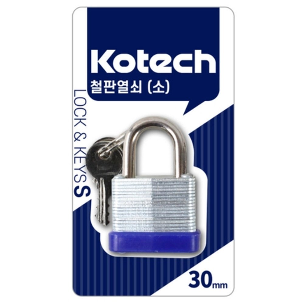 코텍 자물쇠 철판형 30x50mm K-3914 (1개입)