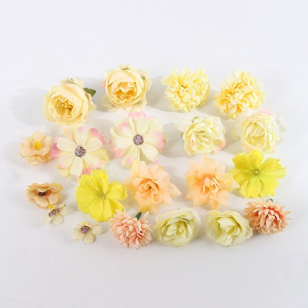 조화 꽃송이 2-4cm PDD001 04 (옐로우) (1 묶음)