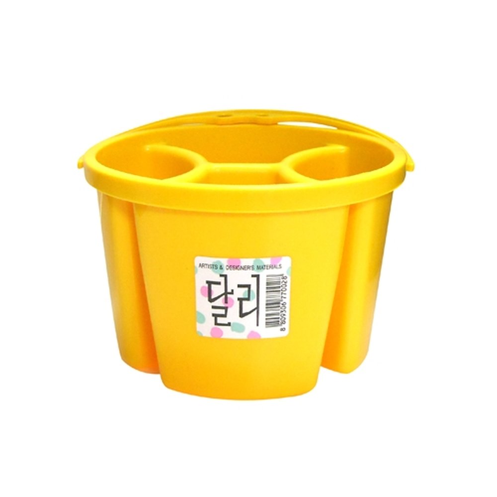 달리 수채화 물통 소 노랑색 4칸 175x175x118mm 미술용품 (1개입)