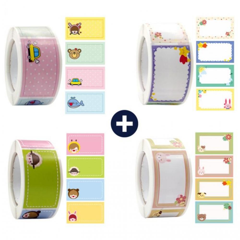 4롤세트 컬러 네임 스티커 분류 1000pcs 라벨지 S1059
