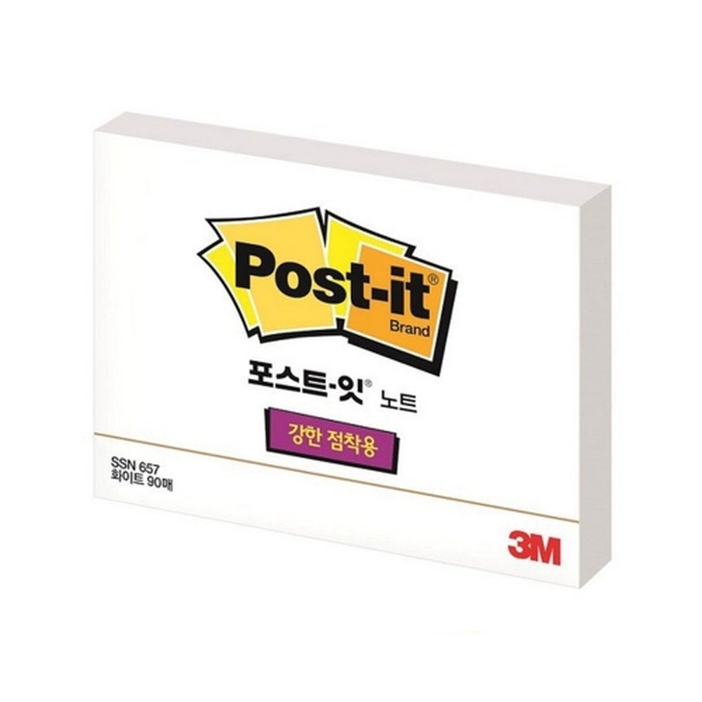 3M 포스트잇 슈퍼스티키 657-SSN 화이트 점착식 메모지 / (102x76 90매) (1개입)