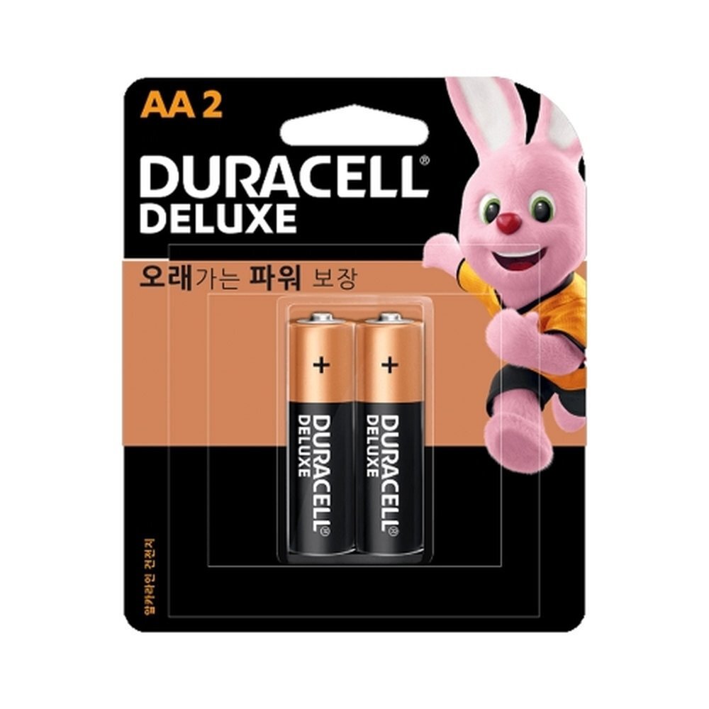 듀라셀 디럭스 알카라인 건전지 AA LR6 1.5V 2개입 일회용 건전지