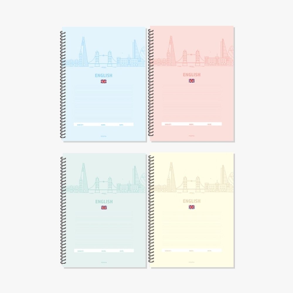 펜피아 1000 스프링 중고노트 영어 필기노트 188x260mm 24매 (1개입)