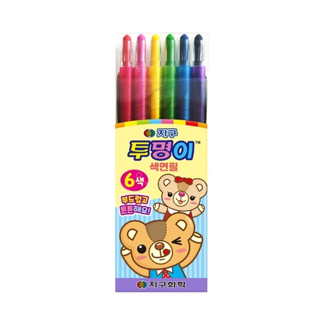 파츠 지구화학 샤프식색연필 투명이 6색 돌돌이색연필 (1개입)