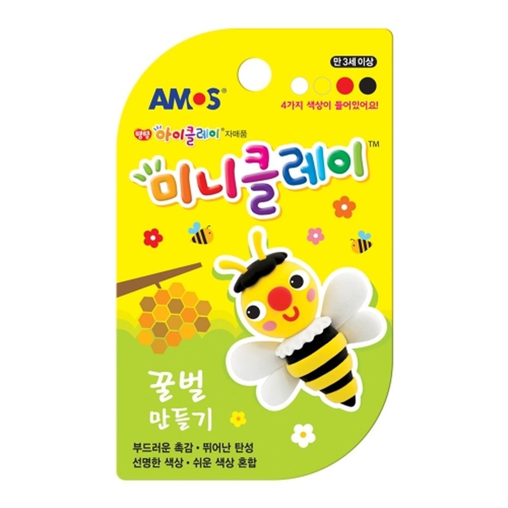 아모스 2500 미니클레이 꿀벌만들기 / (7.5g 4색+눈모양) (1개입)