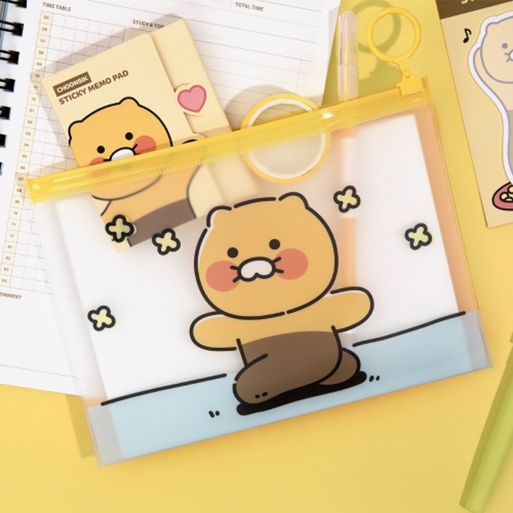 카카오프렌즈 PVC 파우치 춘식이 꽃길 / 190X140mm (1개입)
