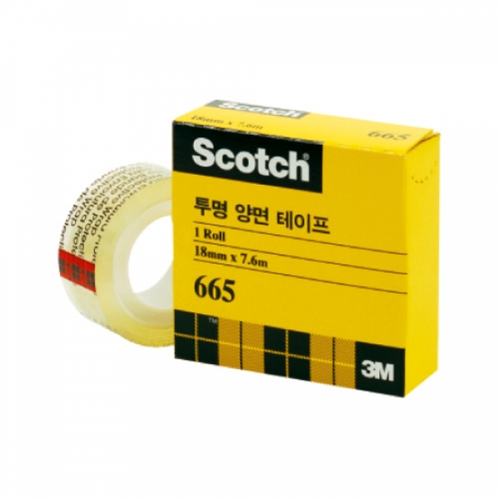 3M)투명양면테이프(665R-18 오피스팩 18x7.6m 6롤)