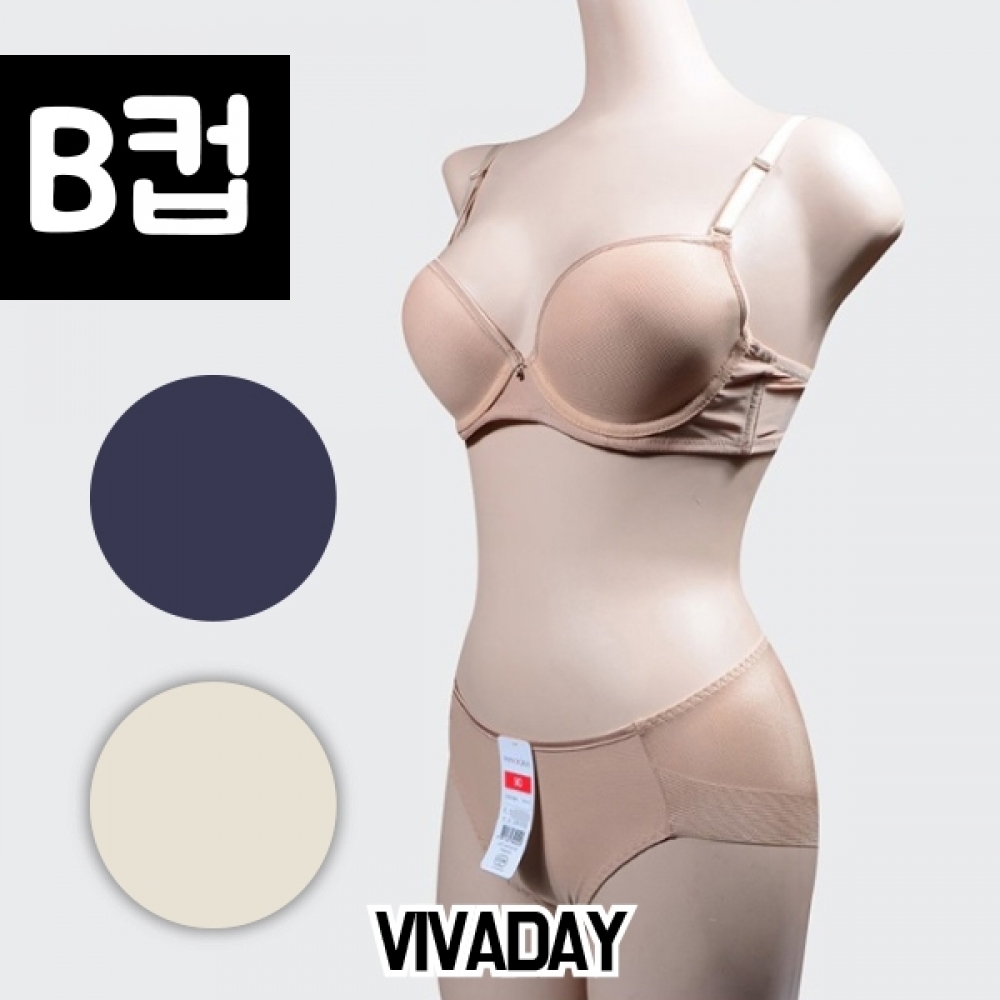 VIVADAY-BS27 와이어 몰드 B컵 브라팬티세트