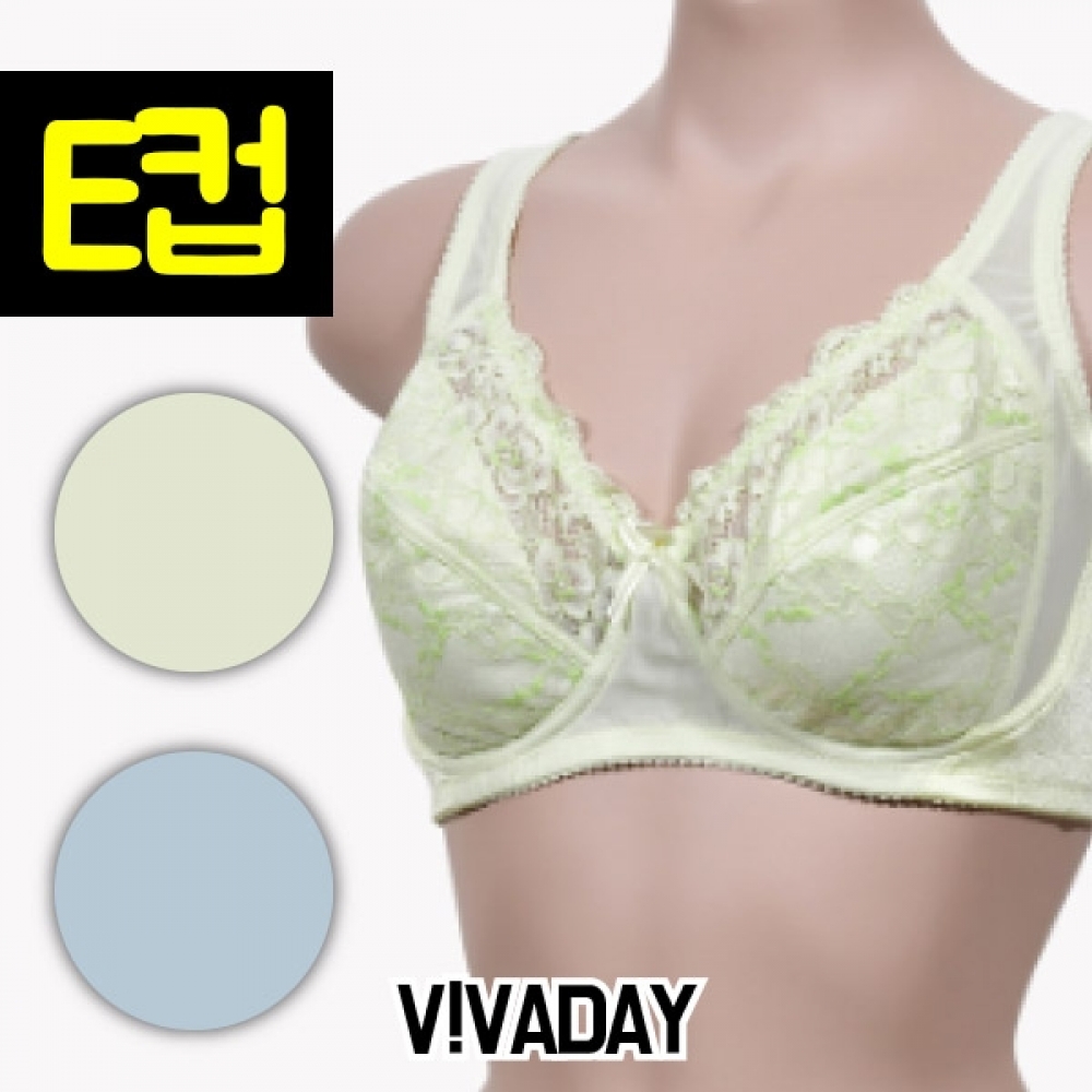 VIVADAY-PB28 레이스 노와이어 E컵 브라