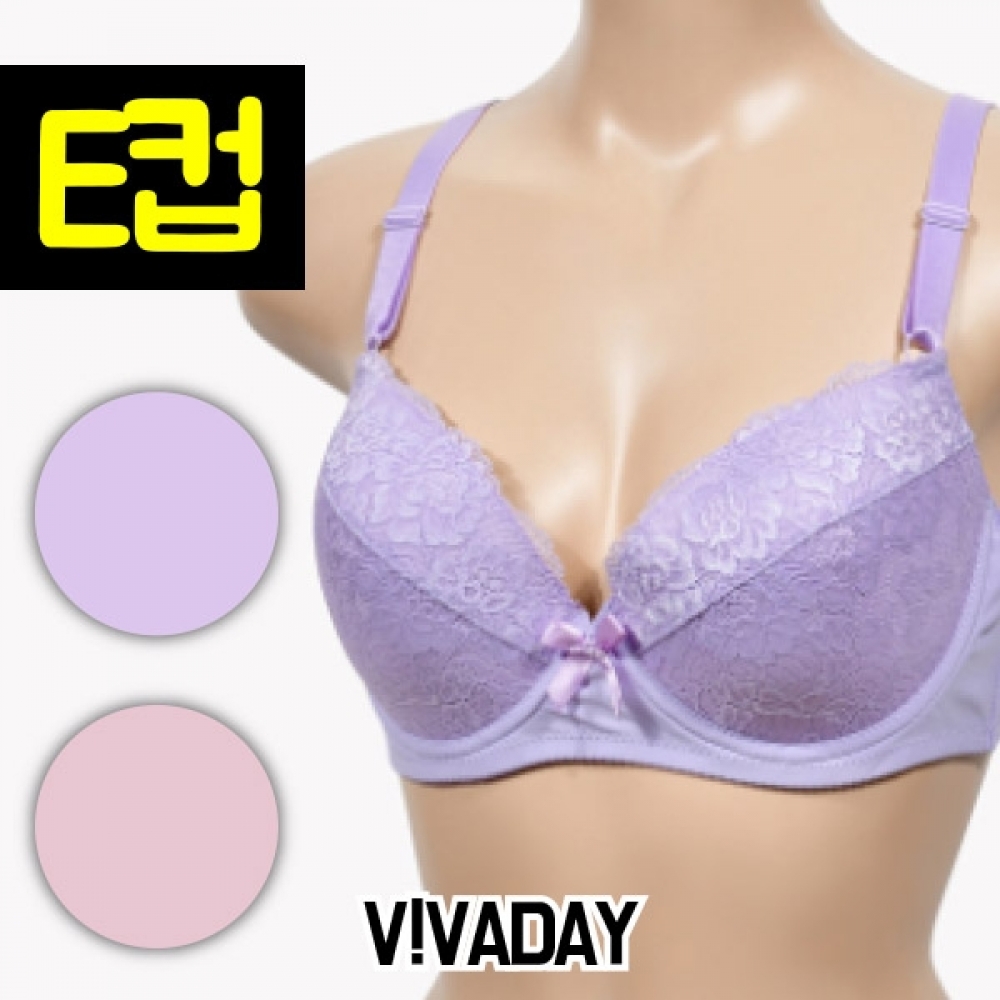 VIVADAY-PB34 레이스 중앙 리본포인트 E컵브라