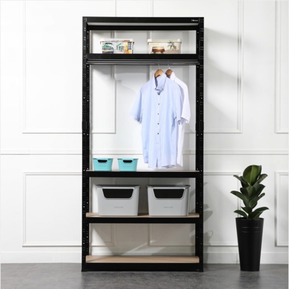 행거 조립형 앵글 슈랙 700_500_2400 4단 블랙