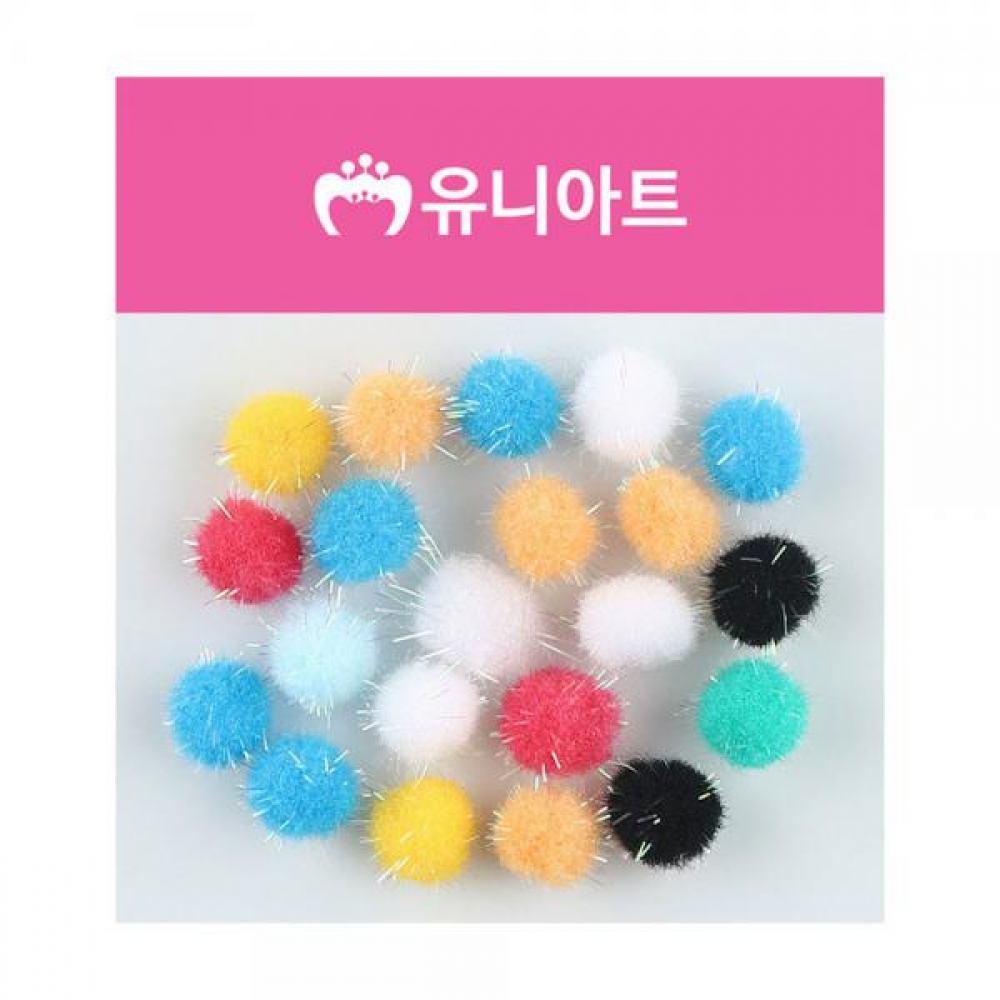 유니아트 1000 반짝이 퐁퐁 15mm (혼합)
