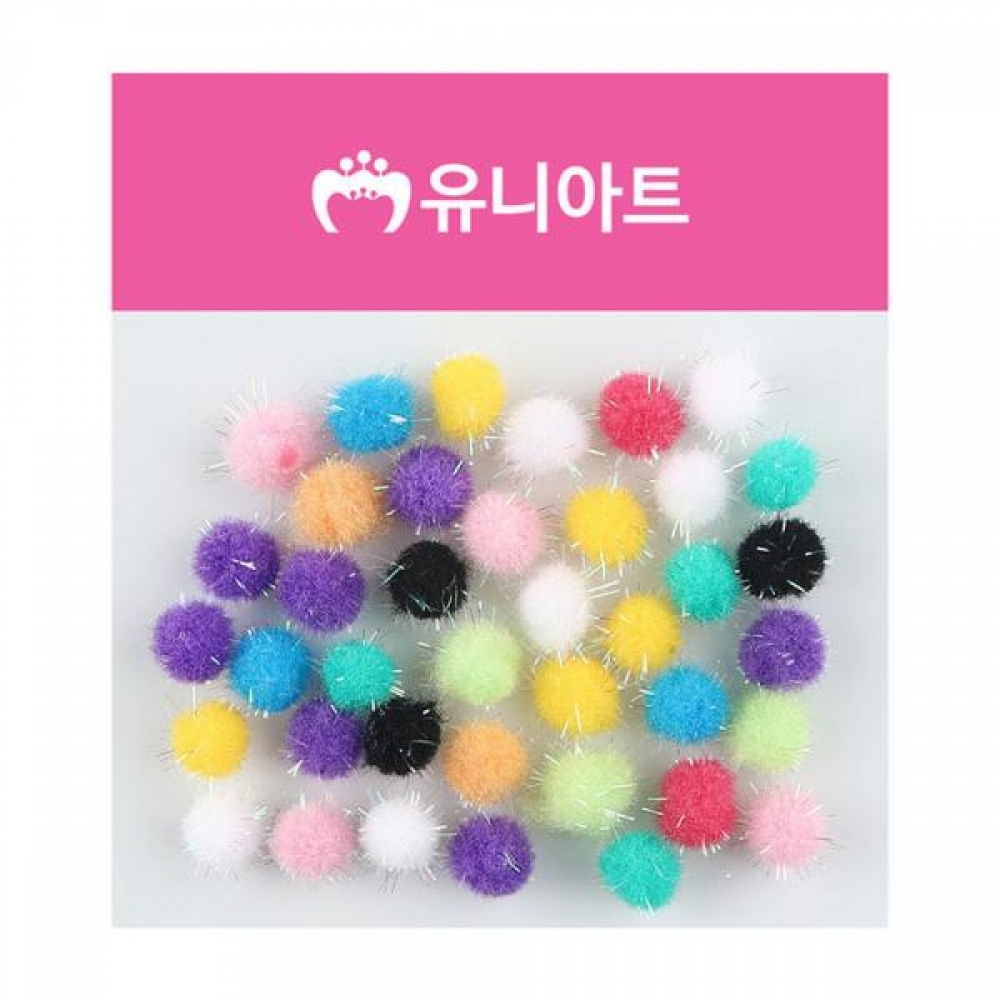 유니아트 1000 반짝이 퐁퐁 12mm (혼합)