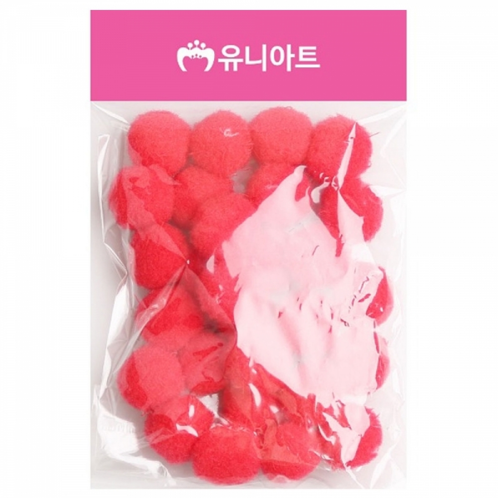 유니아트 1000 퐁퐁 25mm (빨강)