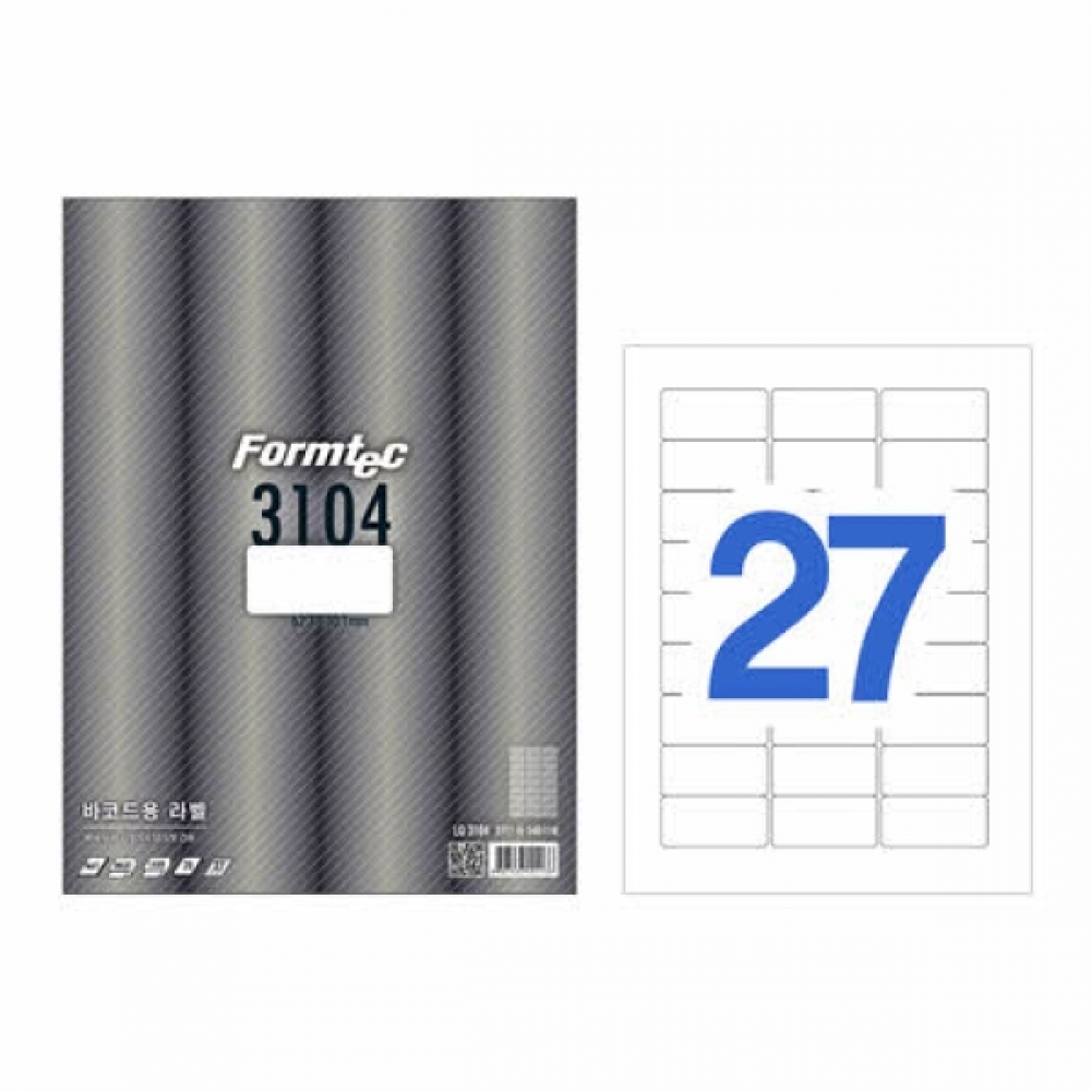 폼텍 라벨27칸20매 LQ-3104 바코드용
