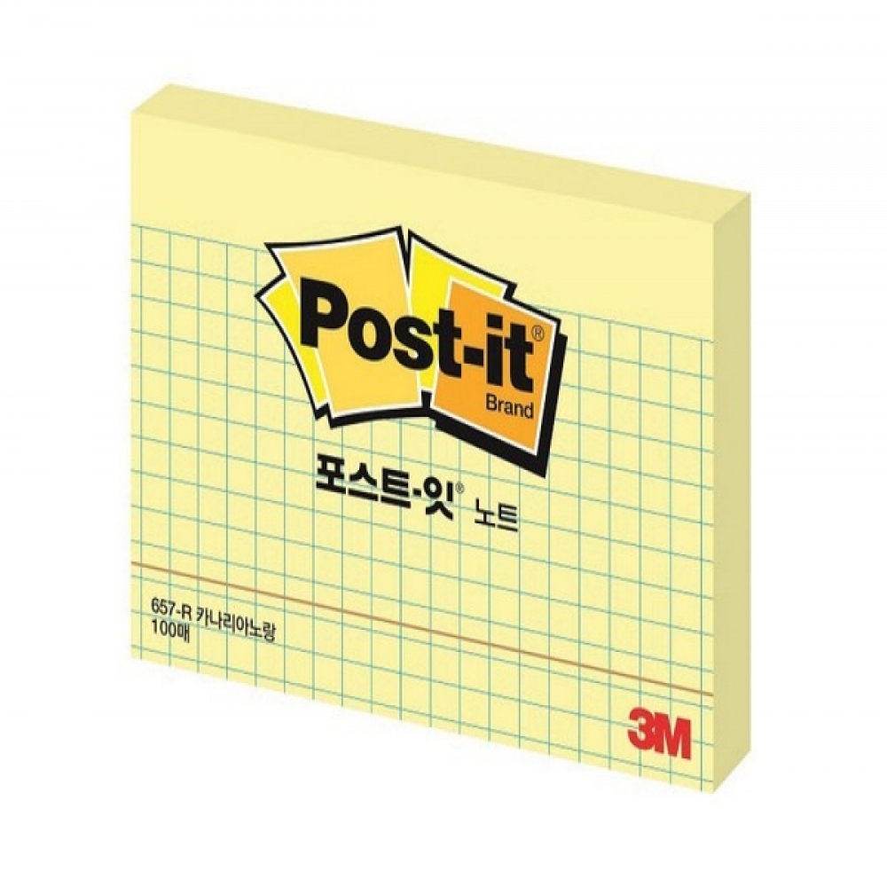 3M 포스트잇 657노랑격자(방안)