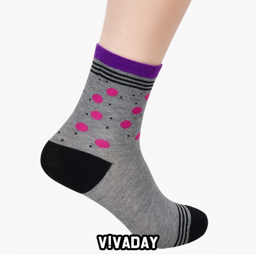 VIVADAY-YS57 양말세트 도트라인 5켤레혼합